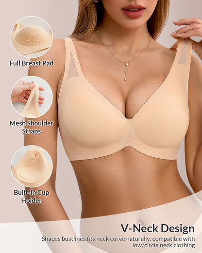 Curvvvy™ Seamless Deep V-Neck Push-Up Bra