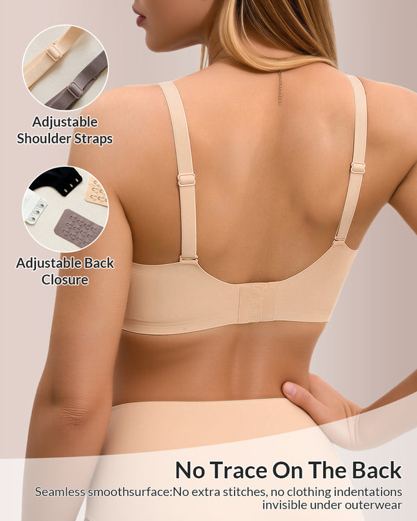 Curvvvy™ Seamless Deep V-Neck Push-Up Bra