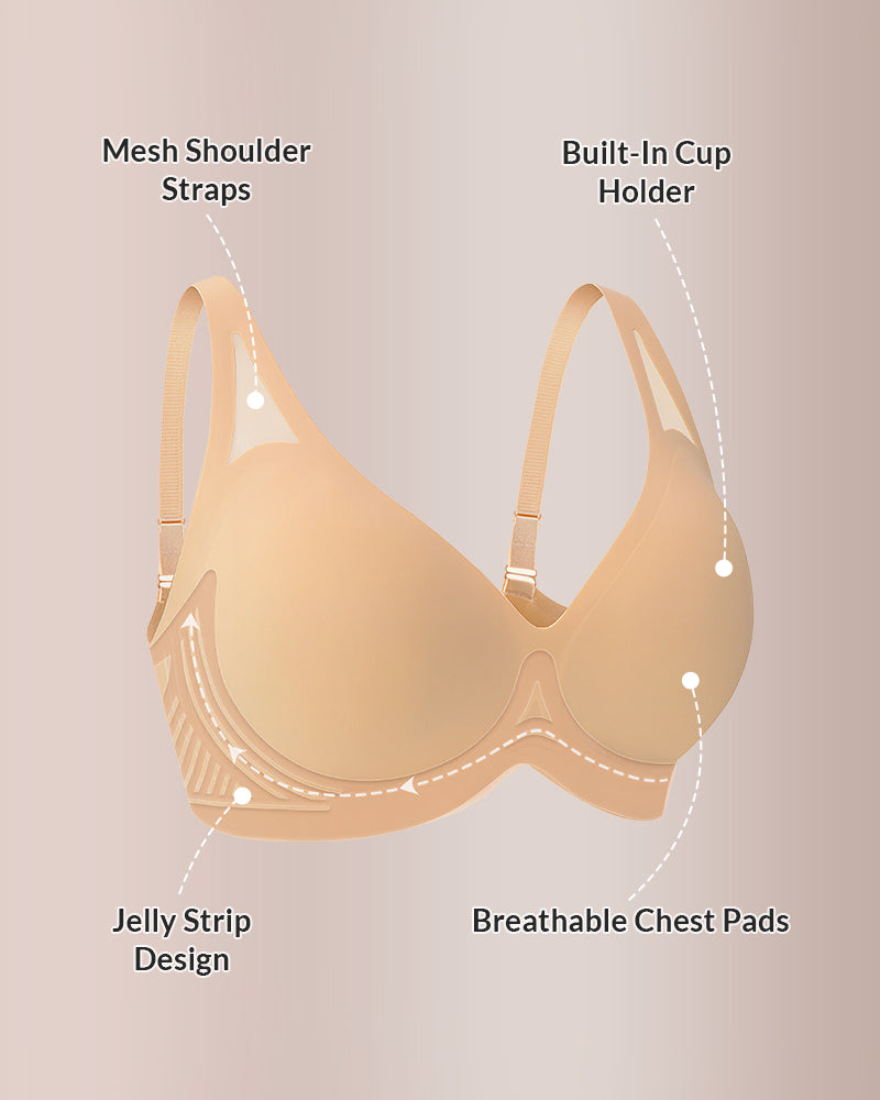 Curvvvy™ Seamless Deep V-Neck Push-Up Bra