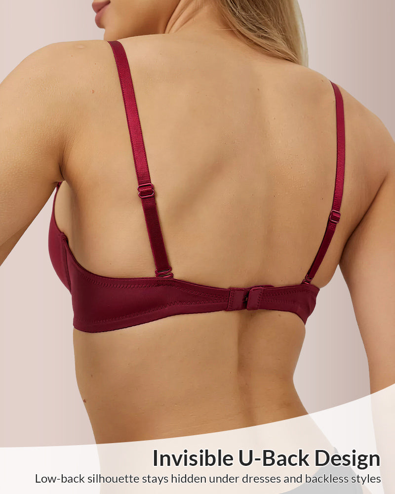 Curvvvy™ Deep U-Plunge Seamless Push-Up Bra for Low Back Dresses