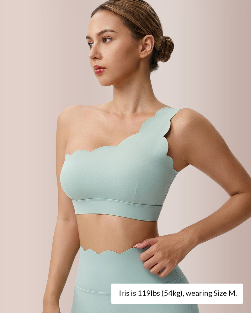 Curvvvy™ Scalloped Asymmetrical Yoga Bra