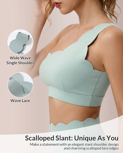Curvvvy™ Scalloped Asymmetrical Yoga Bra