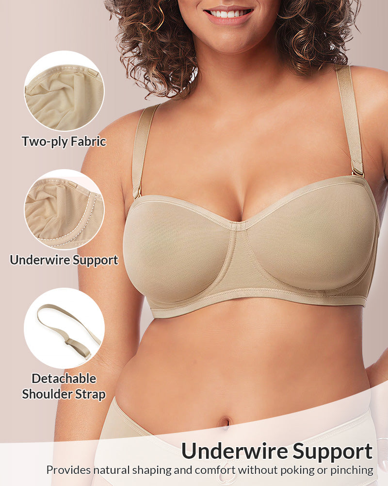 Curvvvy™ Strapless Anti-Slip Bandeau Bra Plus Size Seamless Support