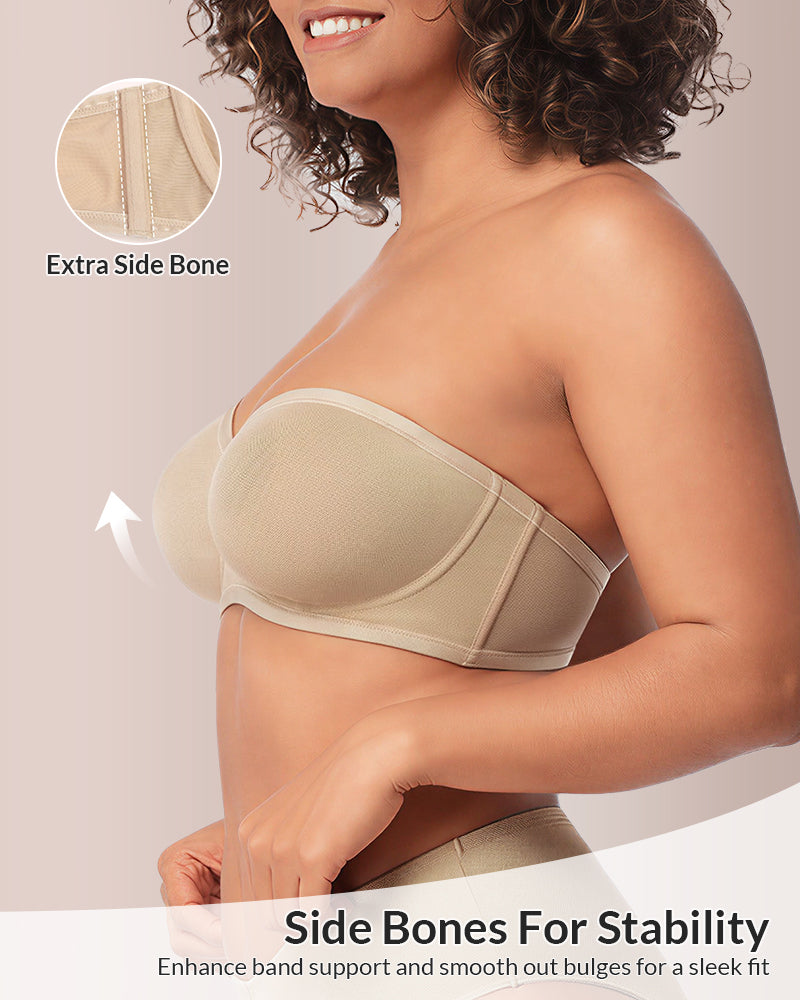 Curvvvy™ Strapless Anti-Slip Bandeau Bra Plus Size Seamless Support
