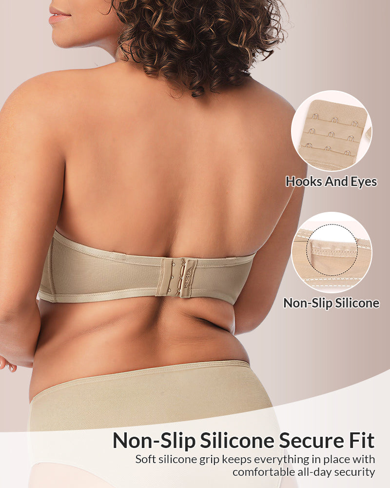 Curvvvy™ Strapless Anti-Slip Bandeau Bra Plus Size Seamless Support