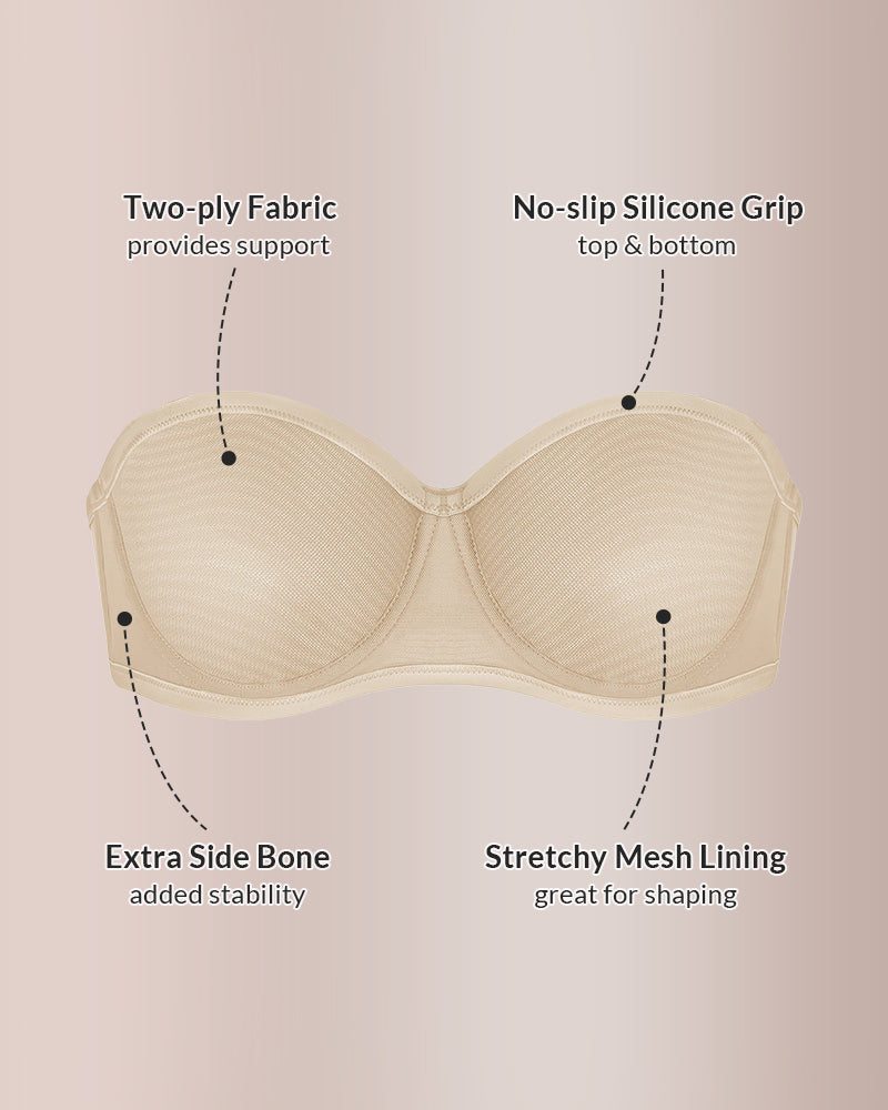 Curvvvy™ Strapless Anti-Slip Bandeau Bra Plus Size Seamless Support