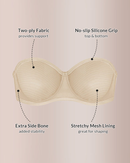 Curvvvy™ Strapless Anti-Slip Bandeau Bra Plus Size Seamless Support