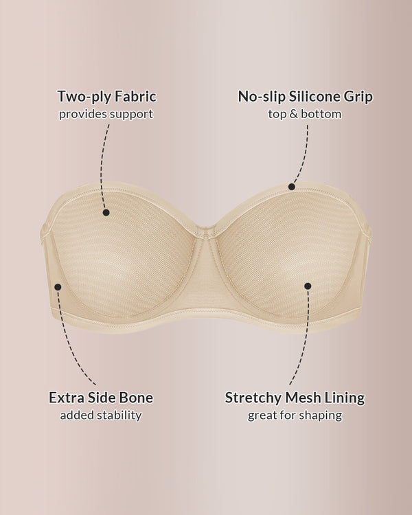Curvvvy™ Strapless Anti-Slip Bandeau Bra Plus Size Seamless Support