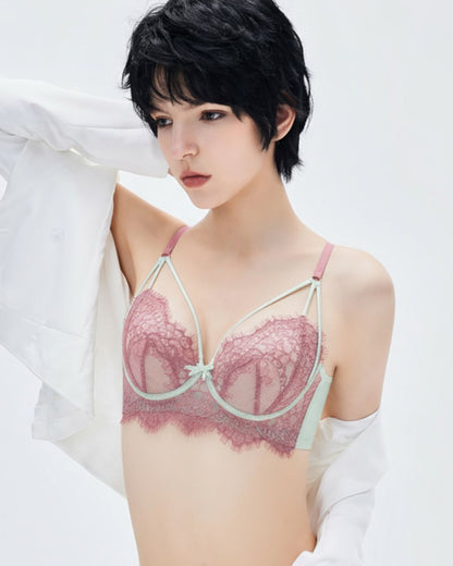 Curvvvy™ French Eyelash Lace Wireless Push-Up Bra