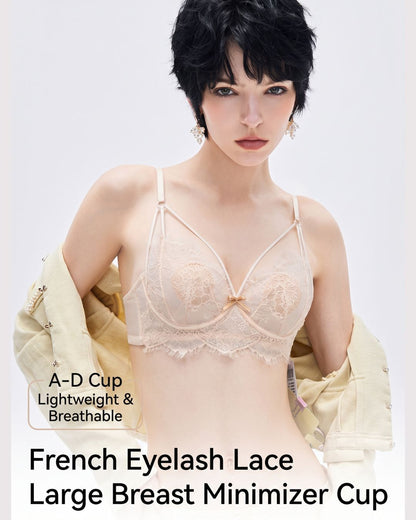 Curvvvy™ French Eyelash Lace Wireless Push-Up Bra