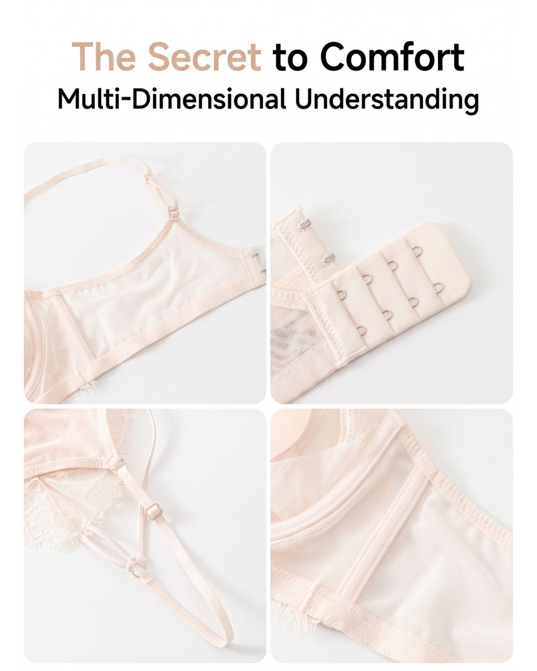 Curvvvy™ French Eyelash Lace Wireless Push-Up Bra