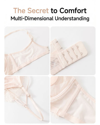 Curvvvy™ French Eyelash Lace Wireless Push-Up Bra
