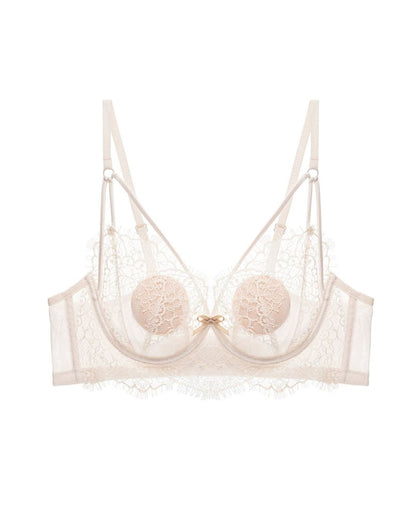 Curvvvy™ French Eyelash Lace Wireless Push-Up Bra