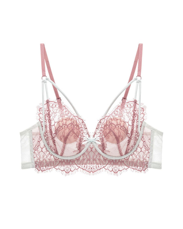 Curvvvy™ French Eyelash Lace Wireless Push-Up Bra