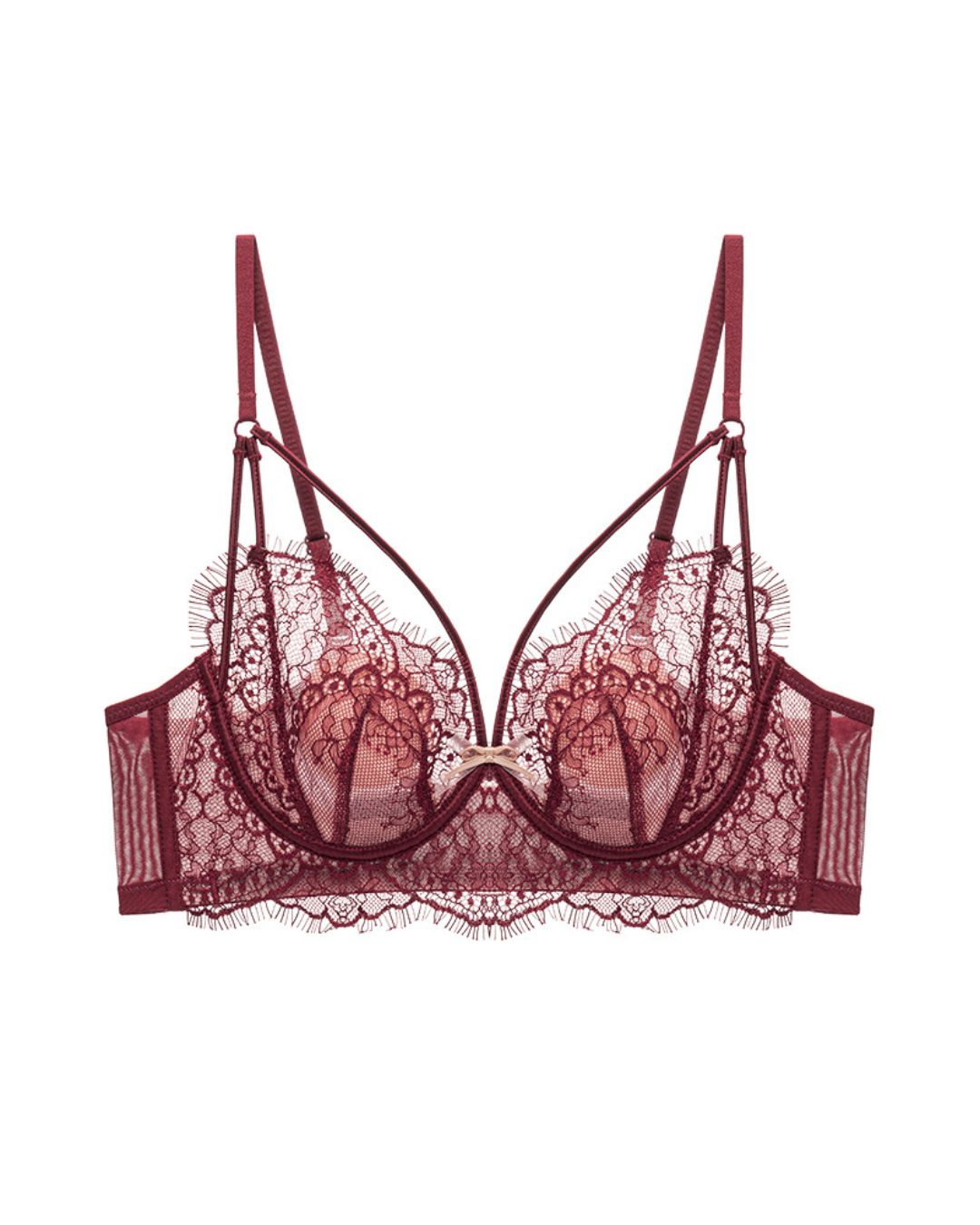 Curvvvy™ French Eyelash Lace Wireless Push-Up Bra