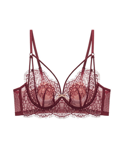 Curvvvy™ French Eyelash Lace Wireless Push-Up Bra