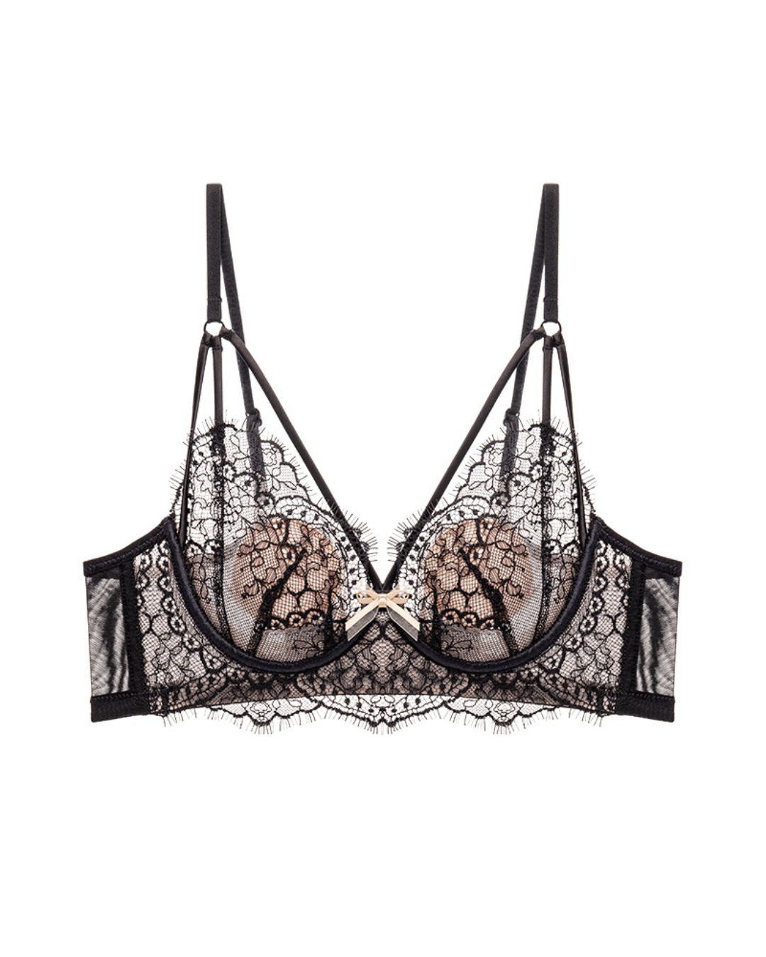 Curvvvy™ French Eyelash Lace Wireless Push-Up Bra