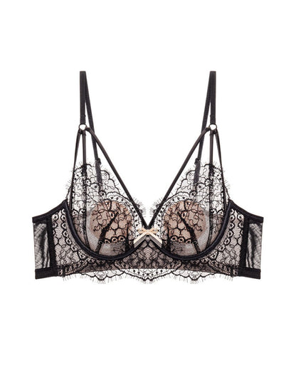 Curvvvy™ French Eyelash Lace Wireless Push-Up Bra