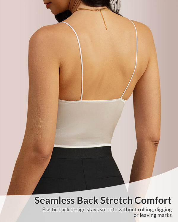 Curvvvy™ French Silk Satin Camisole - Wire-Free Triangle Bralette