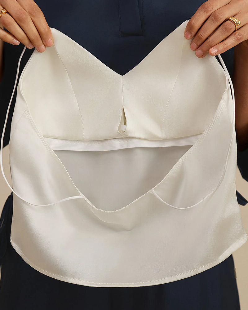 Curvvvy™ French Silk Satin Camisole - Wire-Free Triangle Bralette