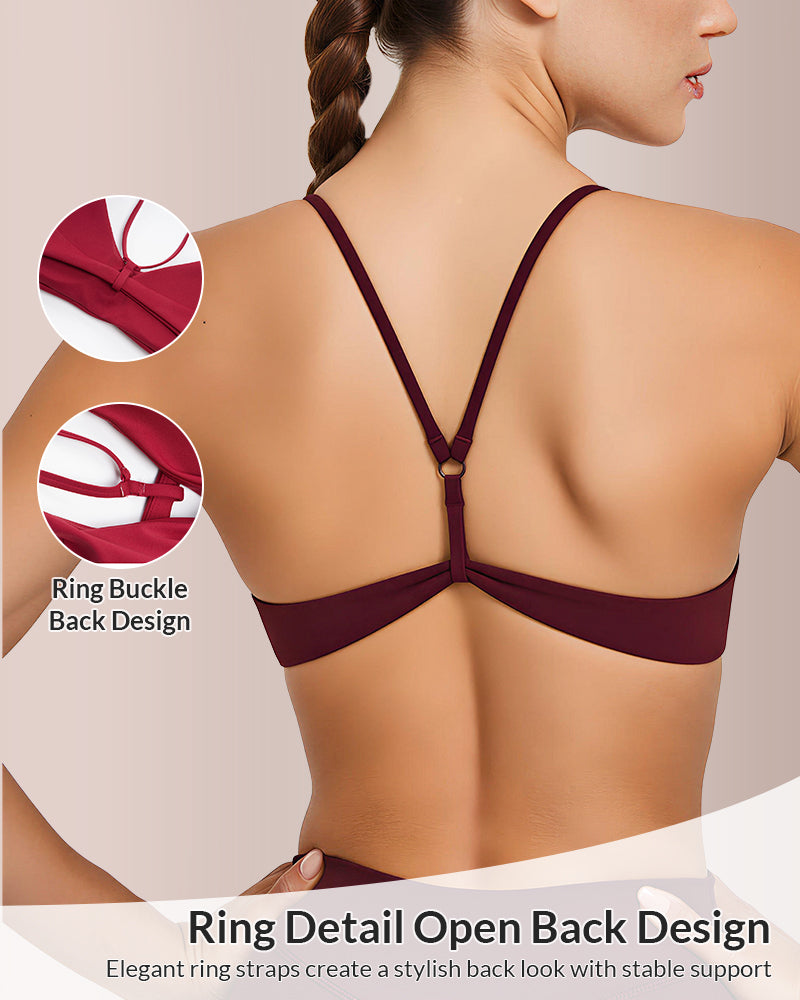 Curvvvy™ Y-Back Ring Detail Sports Bra With Removable Pads