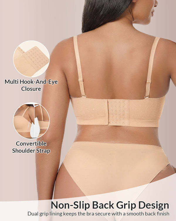 Curvvvy™ Supportive Wireless Bandeau Bra - Plus Size Anti-Slip Multi-Way