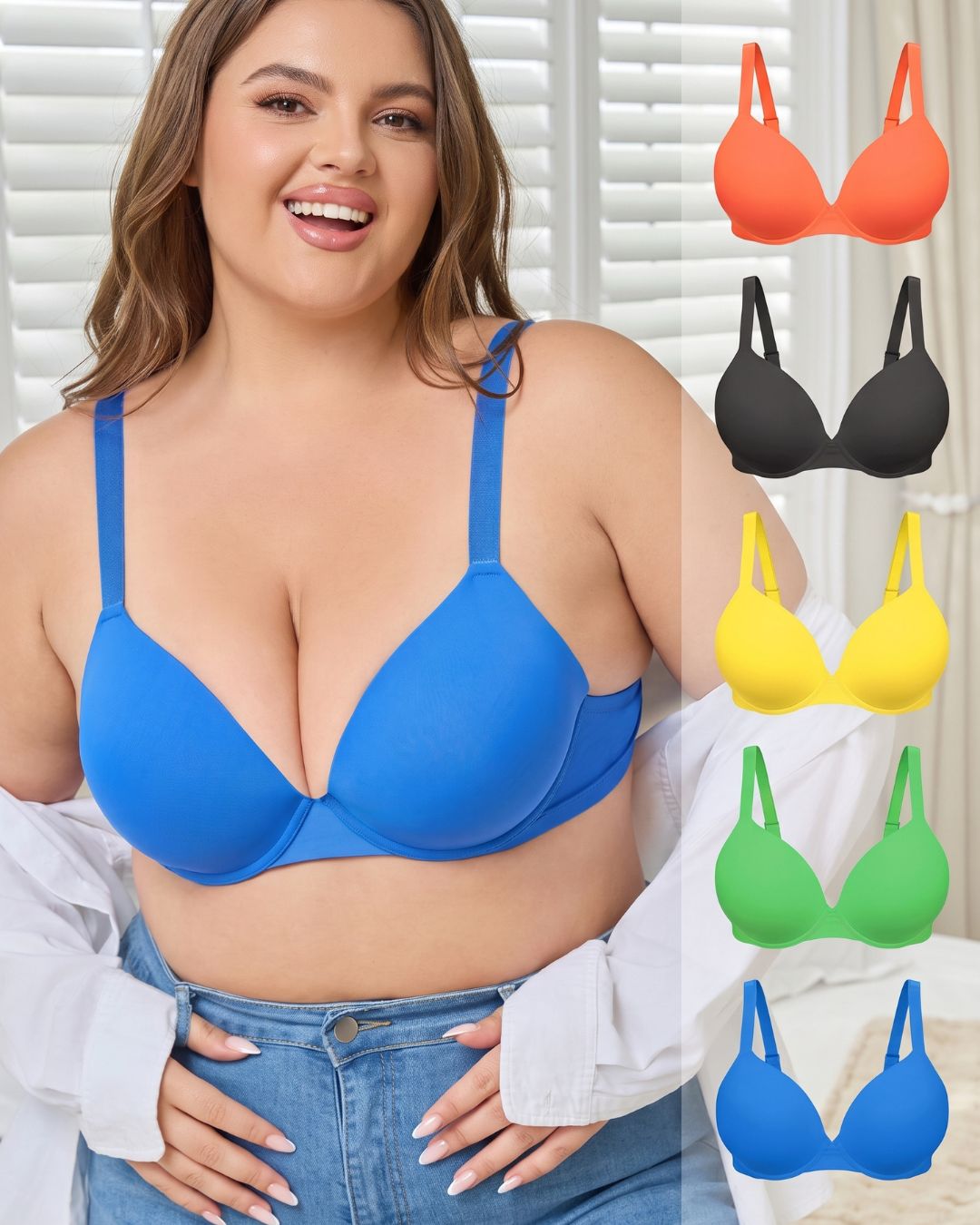 Curvvvy™ Plus Size Push-Up Full Coverage Support Bra