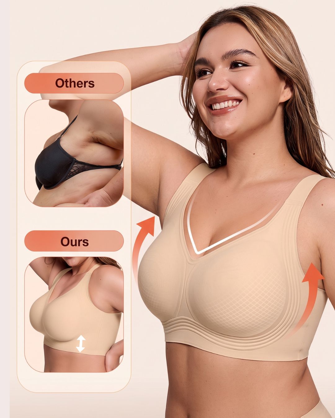 Curvvvy™ Plus Size Supportive Seamless Jelly Bra