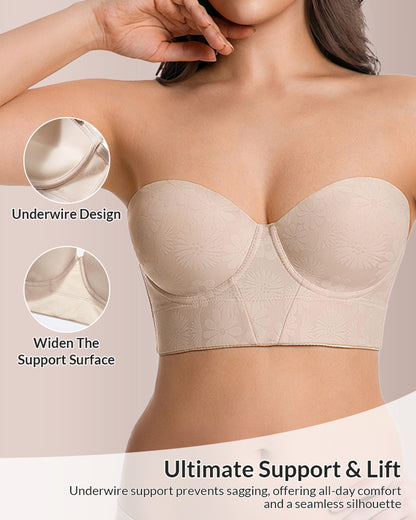 Curvvvy™ Convertible Strapless Underwire Bra With Side Support