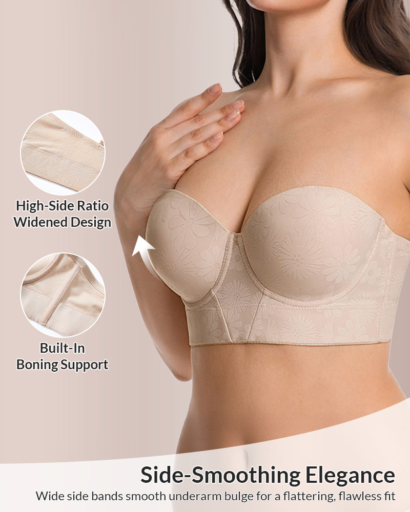 Curvvvy™ Convertible Strapless Underwire Bra With Side Support