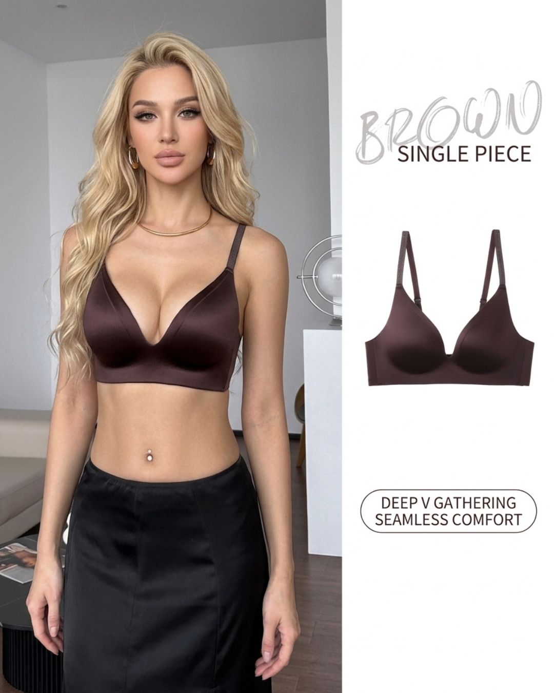 Curvvvy™ Seamless Wireless Push-Up Shimmer Straps Bra