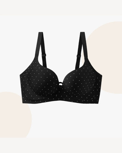 Curvvvy™ Polka Dot Wireless Plunge Push-Up Bra