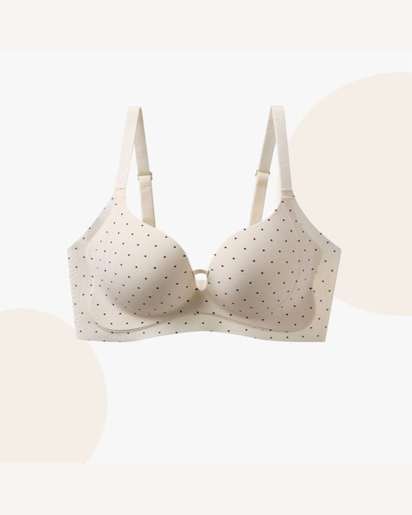 Curvvvy™ Polka Dot Wireless Plunge Push-Up Bra
