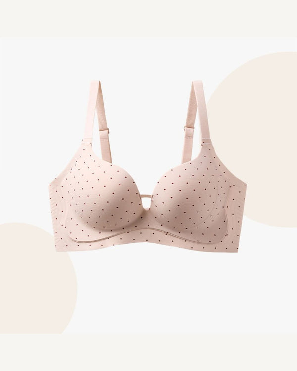Curvvvy™ Polka Dot Wireless Plunge Push-Up Bra