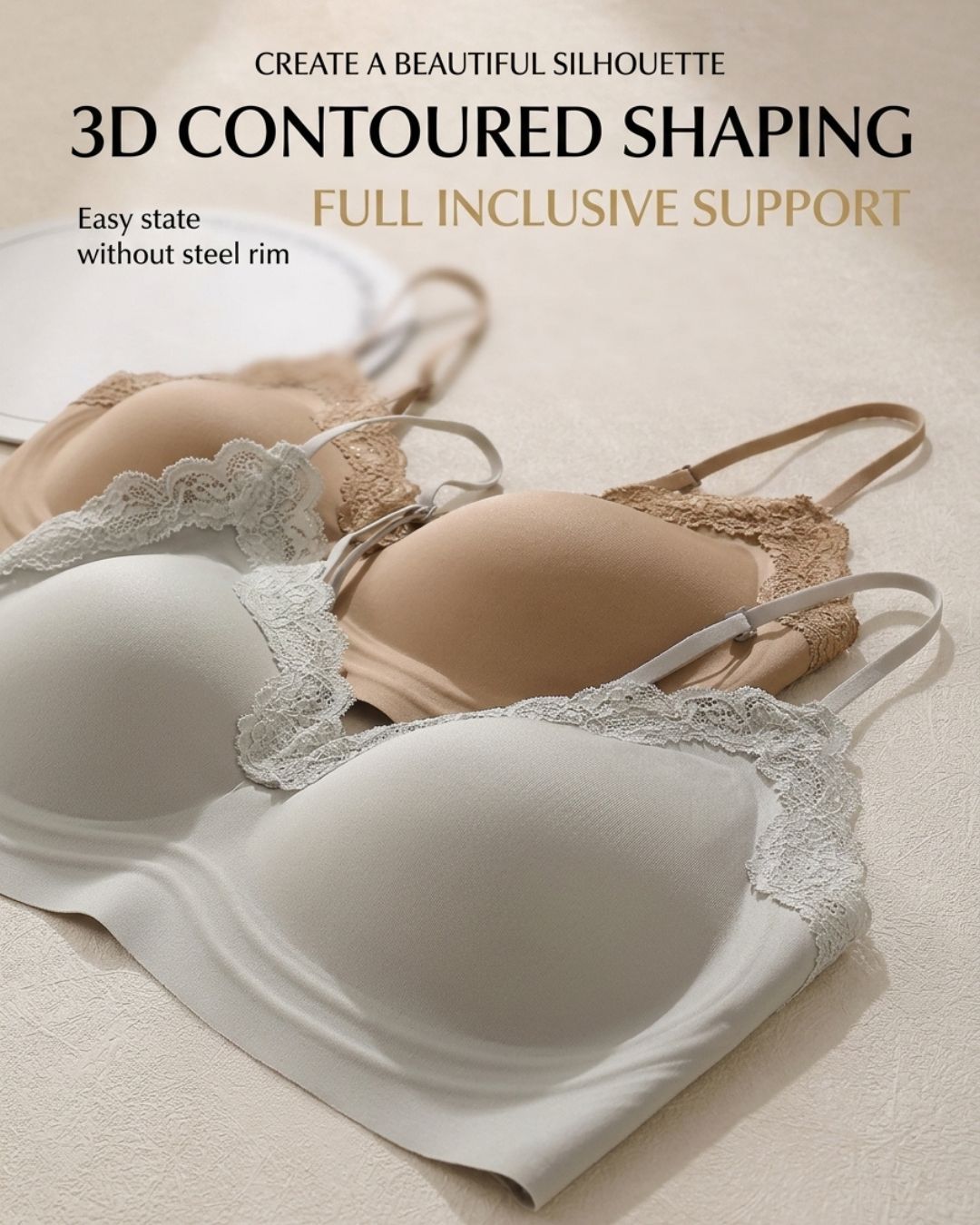Curvvvy™ French Wireless Push-Up Support Bra