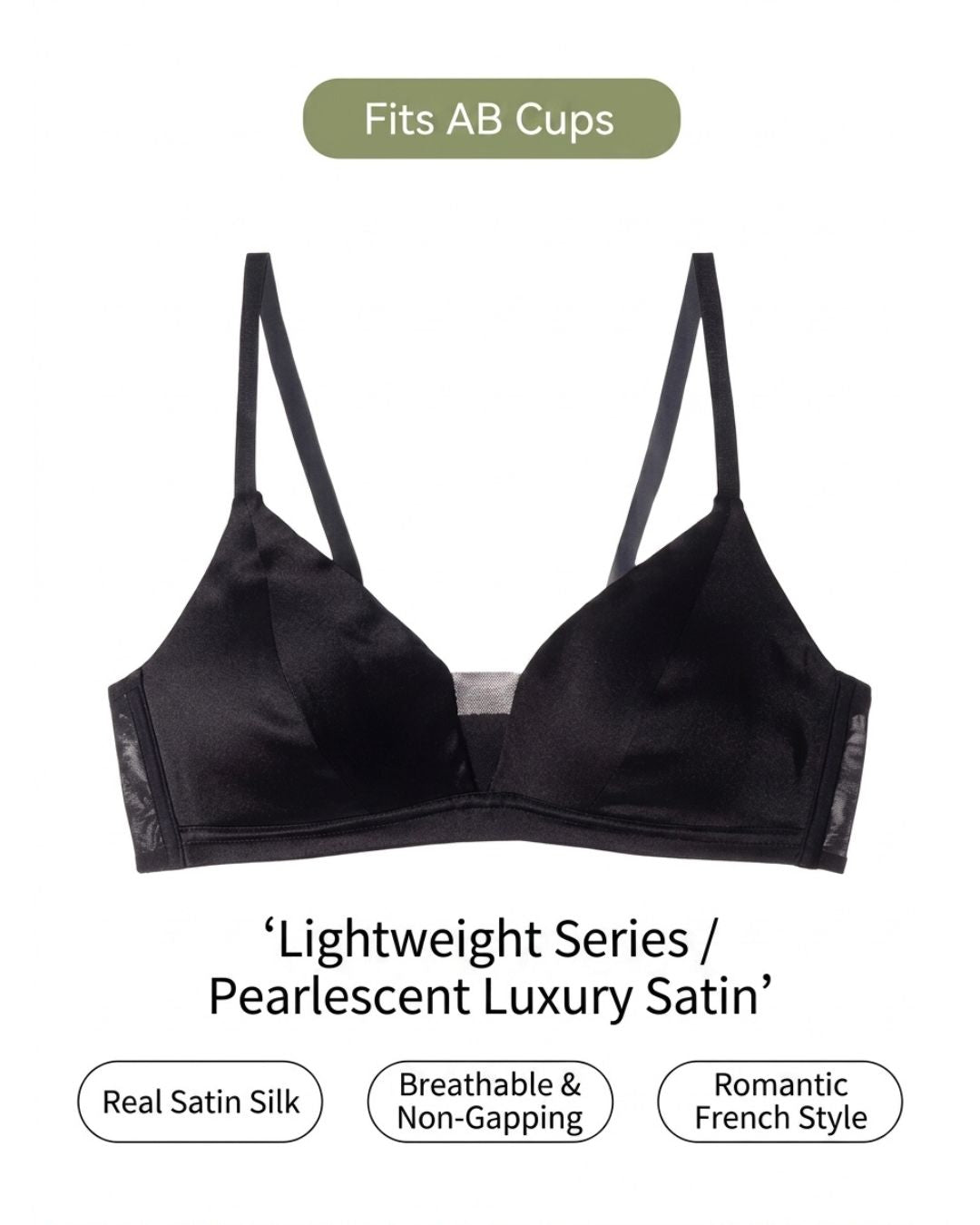 Curvvvy™ French Silk Sheer Mesh Triangle Cup Bra