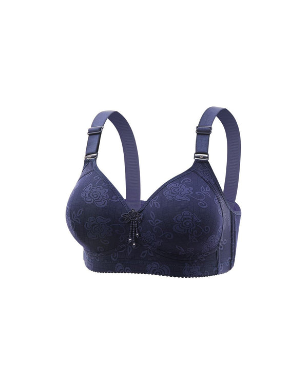 Curvvvy™ Plus Size Jacquard Wireless Push-Up Support Bra