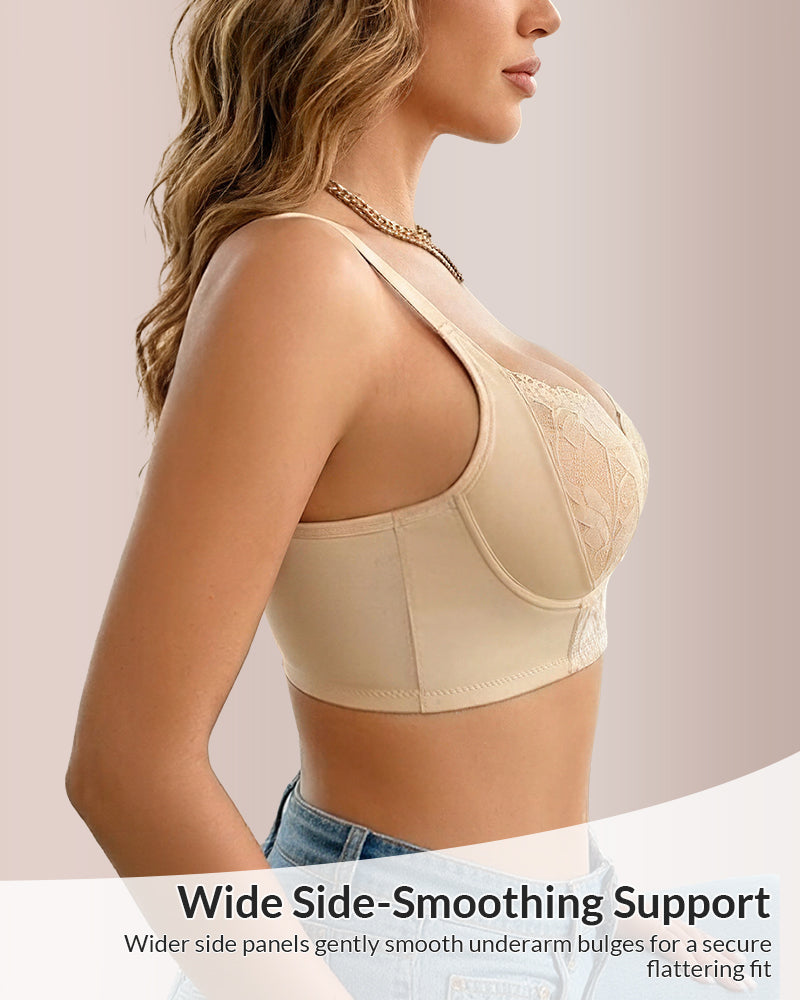 Curvvvy™ Bestickter Push-up-BH aus Spitze mit Bügel