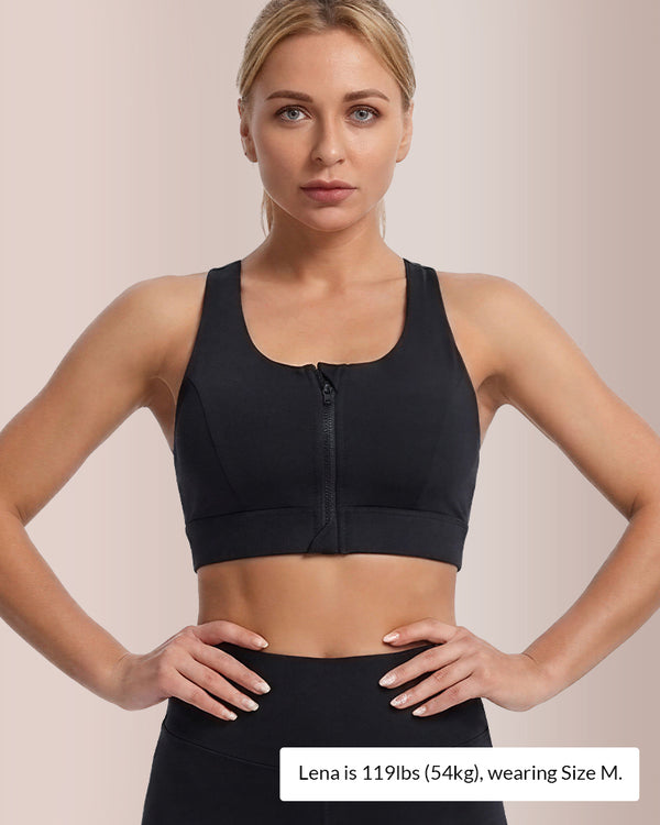 Curvvvy™ Sportbeha met Ritssluiting Voorop, Hoge Impact, Grote Maten