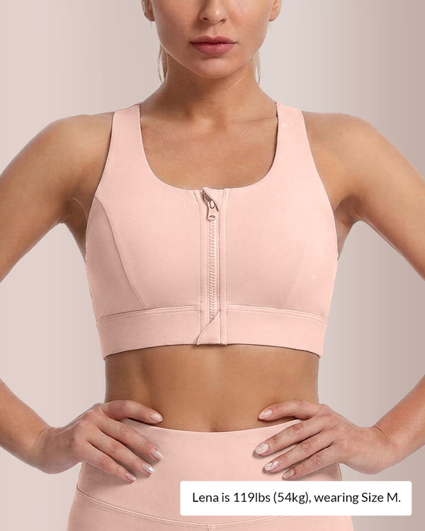 Curvvvy™ Sportbeha met Ritssluiting Voorop, Hoge Impact, Grote Maten