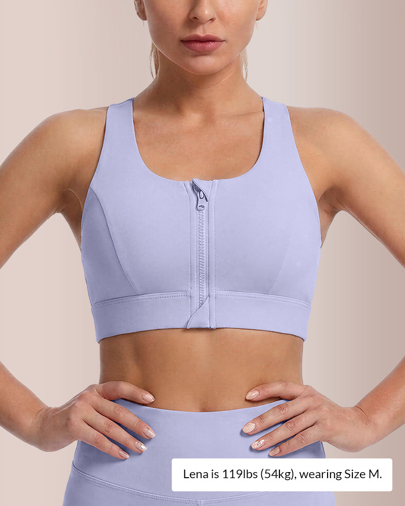 Curvvvy™ Sportbeha met Ritssluiting Voorop, Hoge Impact, Grote Maten