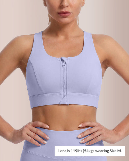 Curvvvy™ Sportbeha met Ritssluiting Voorop, Hoge Impact, Grote Maten