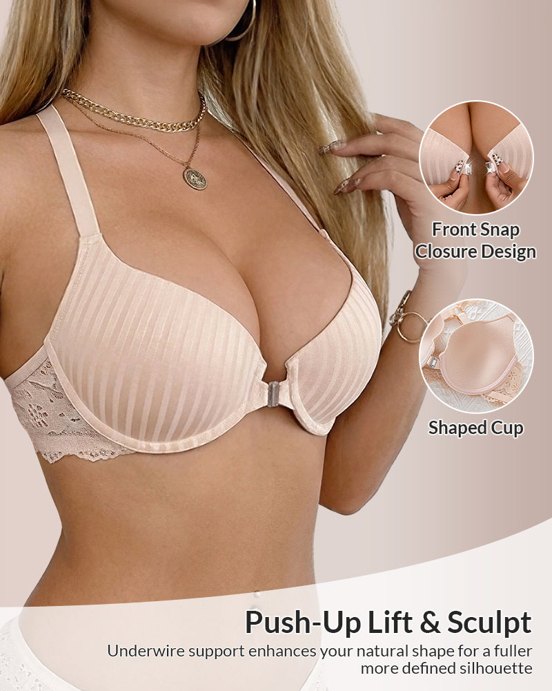 Curvvvy™ Push-up-BH aus Spitze mit Frontverschluss
