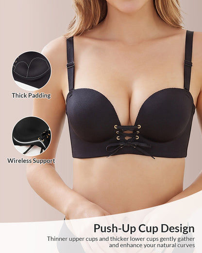 Curvvvy™ Wireless Front-Drawstring Push-Up Bra