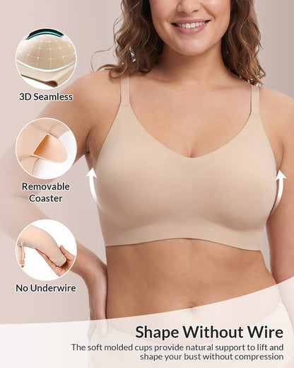 Curvvvy™ Soutien-gorge Confort Sans Couture à Col V Festonné