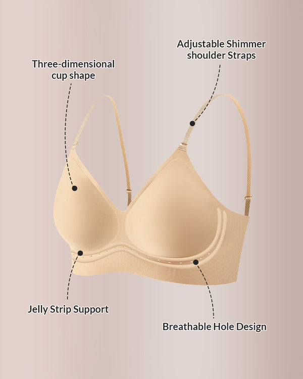 Curvvvy™ Reggiseno Senza Ferretto Jelly Dot Senza Cuciture – Morbido e Comodo