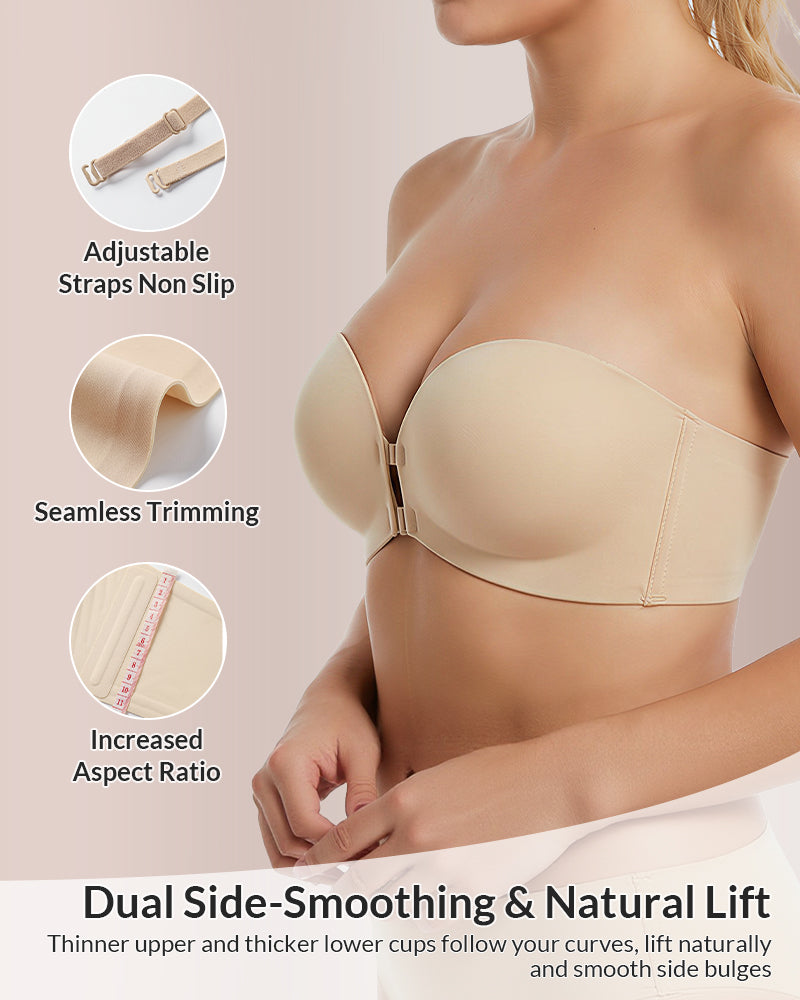 Curvvvy™ Trägerloser Push-up-BH mit Frontverschluss
