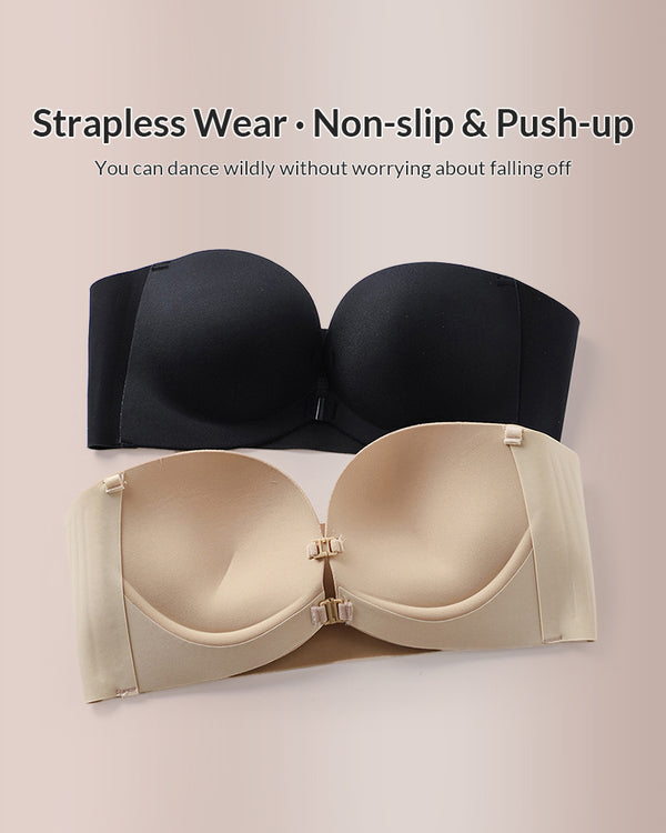 Curvvvy™ Trägerloser Push-up-BH mit Frontverschluss