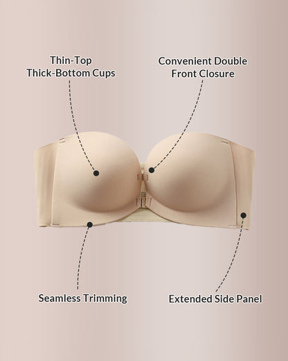 Curvvvy™ Trägerloser Push-up-BH mit Frontverschluss