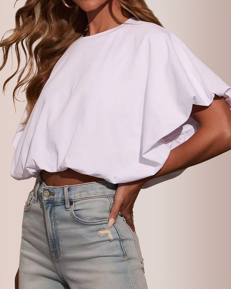 Curvvvy® Essential Boxy Cropped Crewneck T-Shirt